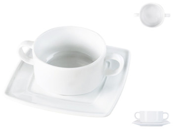 Бульйонниця з блюдцем Lubiana Victoria, 320мл, 17см