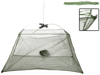 Малявочница Sams Fish складная, металлические прутья, сетка 56,5х56,5см