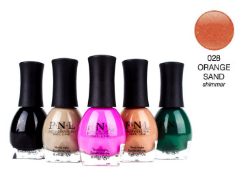 Лак для ногтей P.N.L №028 ORANGE SAND Shimmer 15мл