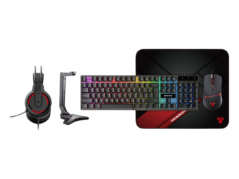 Игровой комплект 5в1 Fantech P51 (клавиатура, мышь, коврик, наушники с подставкой), черный