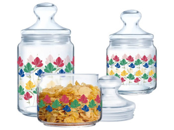 Набор банок Luminarc, Club Fluury, закаленное стекло, 0,5+0,75+1л 0883314062540