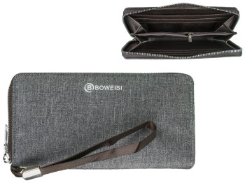 Гаманець-клатч унісекс чоловічий/жіночий сірий "Boweisi" 19,5х2,5х10см