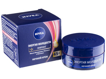 Крем для обличчя Nivea "Енергія молодості+ліфтинг" 45+ нічний 50мл