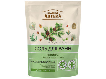 Соль для ванн "Зеленая аптека" Хвойная дой-пак 500г