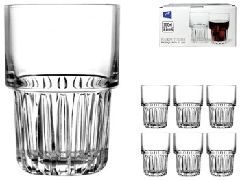 Набір склянок Скотч стек, для віскі, 380мл, (ціна за набір 6шт), 6953440513842