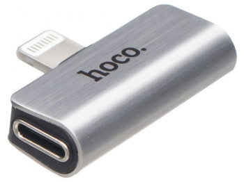 Перехідник Hoco LS24 Dual Lightning Converter Колір Сталевий