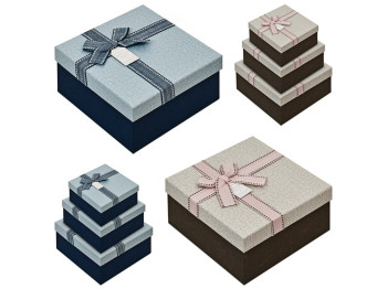 Набор коробок подарочных Best wishes, 19х19х10/17х17х8/15х15х7см (цена за набор 3шт)