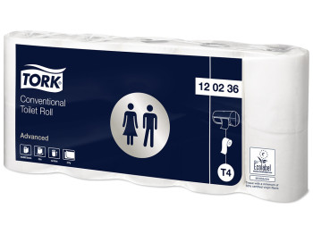 Туалетний папір Tork Advance 2-шаровий, 22м, 10 рулонів, білий