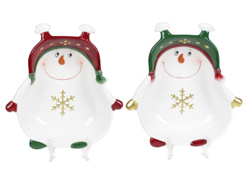 Пиала керамическая фигурная Bonadi Озорной снеговик 500 мл, 2 дизайна