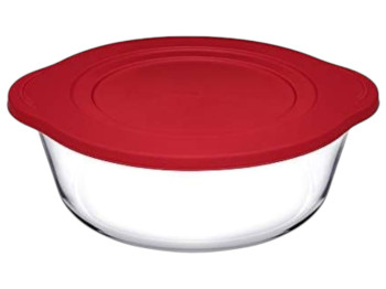 Кастрюля Pasabahce Borcam, стекло, круглая форма, силиконовая крышка, 18.7 х 18.7 х 6 см, 1450 мл