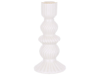 Свічник керамічний фігурної форми (свічка 22мм), D7,5x15,5см, колір - білий