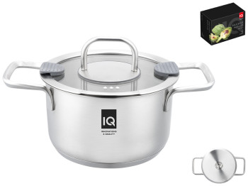 Кастрюля IQ Be Creative с крышкой, 22см, 4,6л, 6900069988636