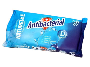 Вологі серветки антибактеріальні NATURELLE antibacterial D - panthenol 48шт