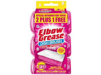 Сменные насадки для щетки Elbow Grease Dish Brush, губка, 3шт