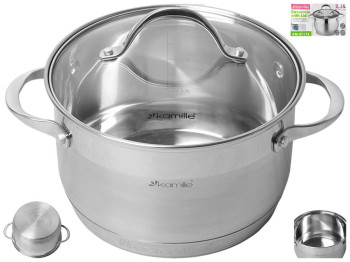 Кастрюля с крышкой Kamille нержавеющая сталь, 7-слойное дно D16см 2,1л