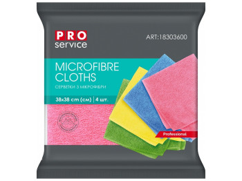 Серветки з мікрофібри Pro Service Professional, 38х38см, 4шт