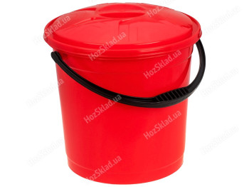 Ведро R plastic красное, с крышкой, 10л