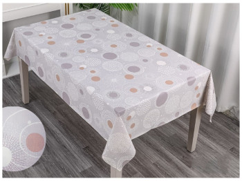 Клеенка GlossyN, 3 слоя, на тканевой основе, глянцевая, 1,37×20м, дизайн круги (цена за рулон)