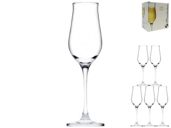 Набір фужерів для шампанського Pasabahce Wavy, скло, 190мл, колір прозорий (ціна за набір 6шт)
