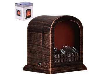 Камин-светильник декоративный с LED подсветкой, 14.5×12×16 см, питание от USB и батареек, цвет чёрны