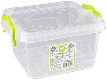 Контейнер Ал-Пластик универсальный квадратный 1л (бесцветный)