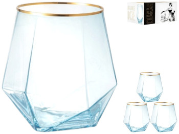 Набор стаканов Blue ice, стекло, 680мл, цвет голубой (цена за набор 4шт)