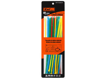 Стяжки нейлоновые Kmt Tools цветные 3,6×250 мм, 40 шт