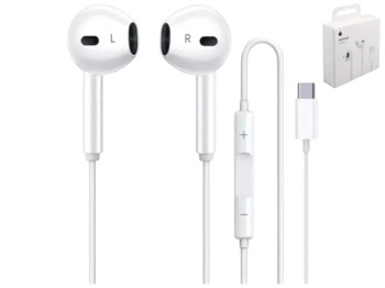 Наушники проводные типа Apple EarPods USB-C Copy, вкладыши, цвет белый