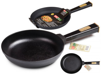 Сковорода чугунная Brizoll Optima-Black съемная ручка D20см, 36,7х20,5х4,3см О2035-Р1