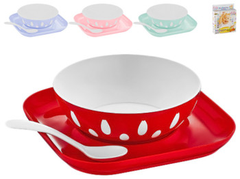 Комплект для годування дитини Baby Design Dodo 3 предмети (тарілка 16,5см, миска 250мл, ложка)