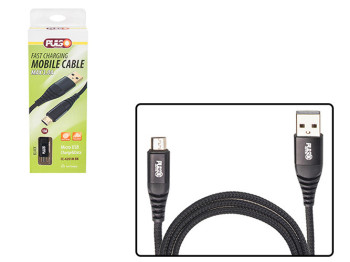 Кабель Pulso CC-4201M BK, USB - Micro USB 3А, 1м, black (быстрая зарядка/передача данных)