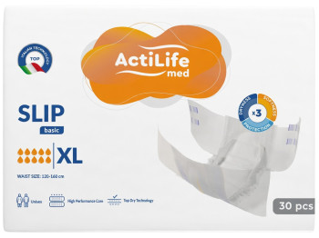 Підгузки для дорослих ActiLife Med Basic XL, одноразові, поліестер, целюлоза, 120-160см, 30шт