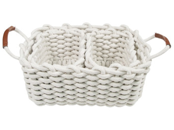 Набір кошиків для зберігання Bathlux, плетені, 32×16×22 см, білі