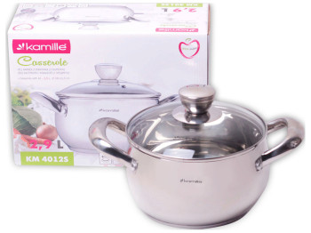 Каструля з кришкою і порожніми ручками Kamille нержавіюча сталь D18см 2,9 л
