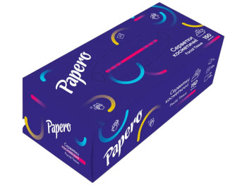 Салфетки косметические Papero, двухслойные, 150 листов, целлюлоза, 190×200мм, цвет белый