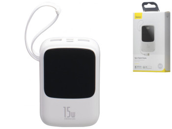 Универсальная мобильная батарея Baseus PPQD-B Q Pow With IP 3A 15W 10000 mAh Цвет Белый, 02