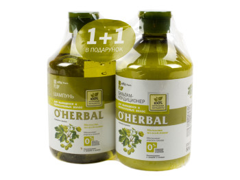 Органический набор O’Herbal Шампунь для вьющихся и непослушных волос 500мл+кондиционер 500мл