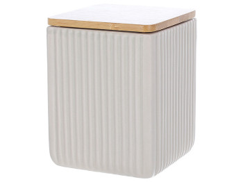 Банка керамическая с бамбуковой крышкой Scandi Beige, 10х13см, 900мл