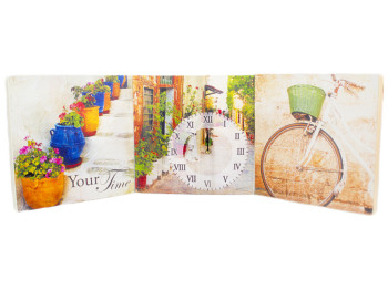 Часы настенные на полотне Улицы Италии (размер элемента 30x30см)