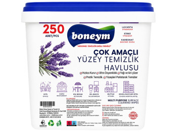 Универсальные салфетки для уборки Boneym Lavender с ароматом лаванды, 250 шт