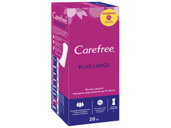 Прокладки ежедневные Сarefree Plus Large Экстра защита 20шт