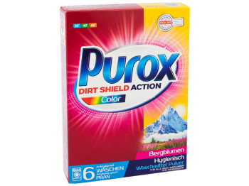 Пральний порошок для кольорової білизни Purox Color Bergblumen, 420 г