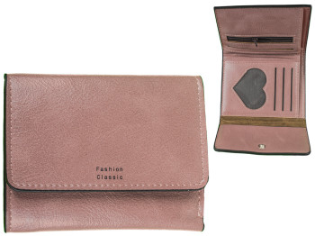 Кошелек женский кожзам. розовый "Fashion" 11,5х2,5х9см