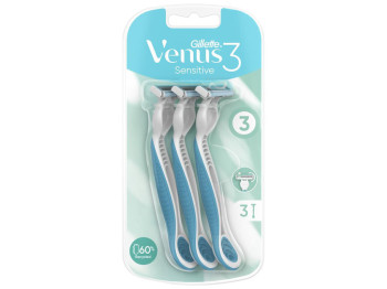 Станок для бритья Gillette Venus 3 Sensitive, женский, одноразовый, пластик, сталь, 3 лезвия, 3шт