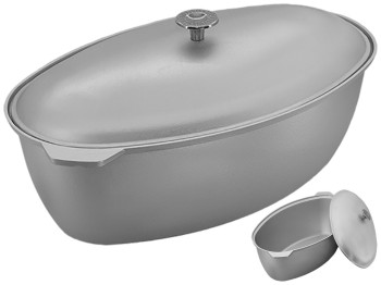 Гусятница алюминиевая Prolis с крышкой 9л 10805/Г-9