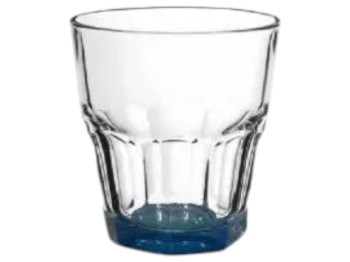 Склянка низька для віскі Pasabahce Casablanca Blue, скло, 269мл, колір прозорий з синім дном