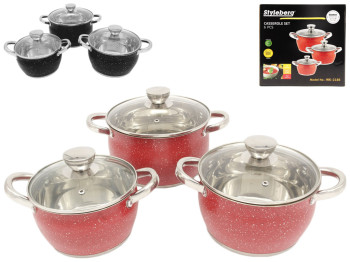 Набор кастрюль А-Плюс, нержавеющая сталь (цена за набор 6 предметов) 21864