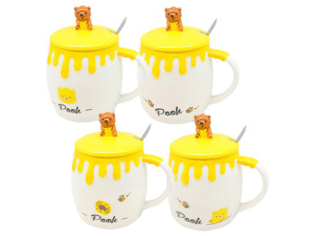 Чашка с крышкой и ложкой Pooh 400мл