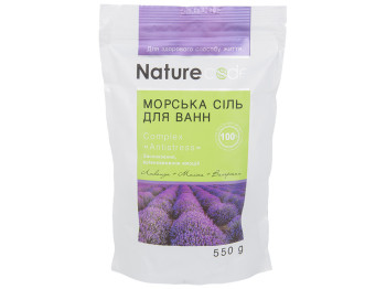 Морская соль для ванн Nature code Antistress Лаванда, мелисса и валериана, 550г