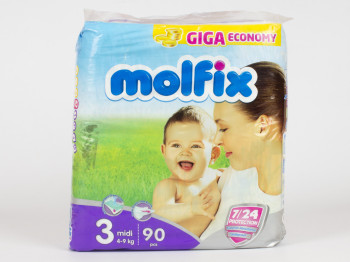 Подгузники для детей Molfix миди (4-9кг) (цена за упаковку 90 подгузников)
